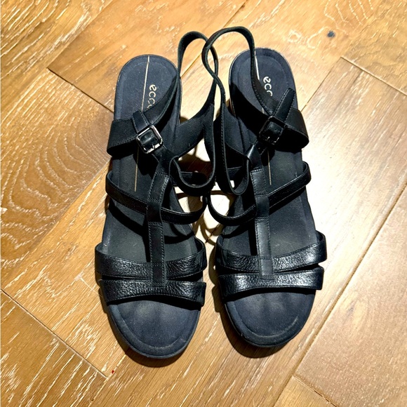 Ecco Shoes - Ecco leather sandals size 41 (10) in black